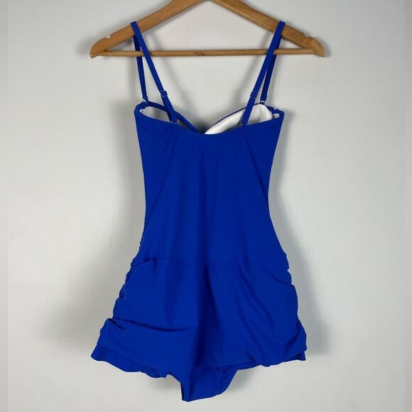 Gottex Profile Size‎ 6 Bandeau Swim Dress One Piece Swimsuit NEW Blue - Picture 8 of 14